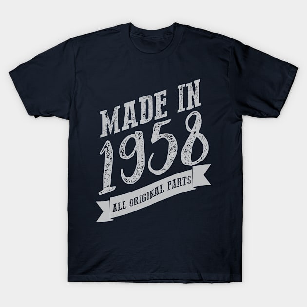 Made in 1958 all original part silver T-Shirt by variantees